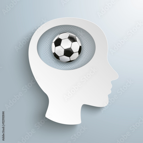 Paper Head Brain Football Halftone