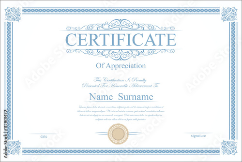 Retro vintage certificate or diploma template 