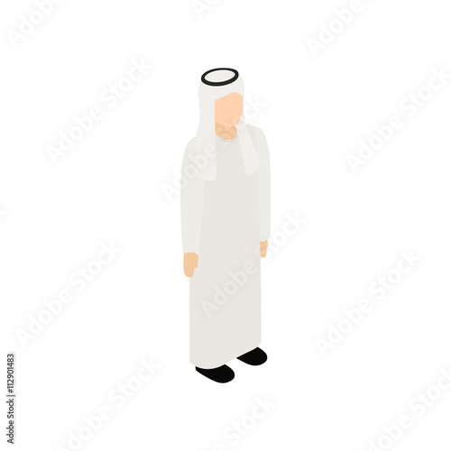 Male arab icon, isometric 3d style