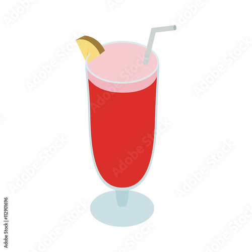 Cocktail Singapore sling icon, isometric 3d style