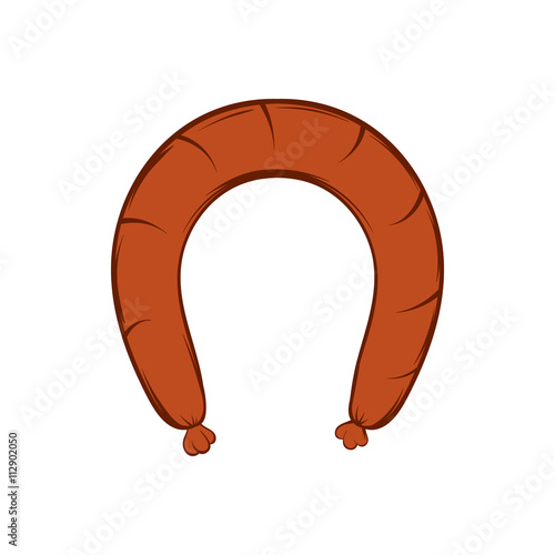Sausage icon in cartoon style