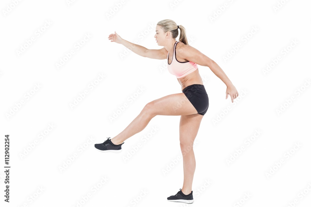 Female athlete jumping