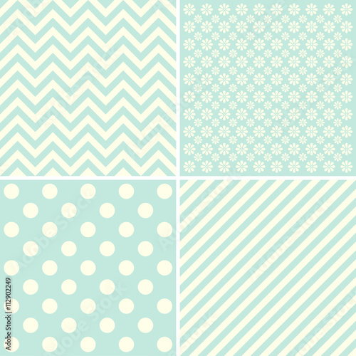 Vector set of 4 baby background patterns.