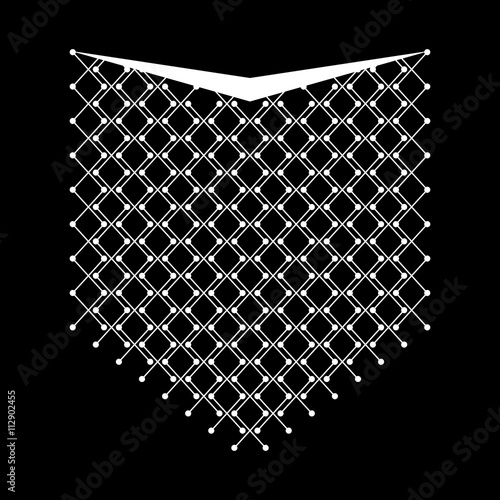 Ethnic geometric neck line embroidery. Vector, illustration.