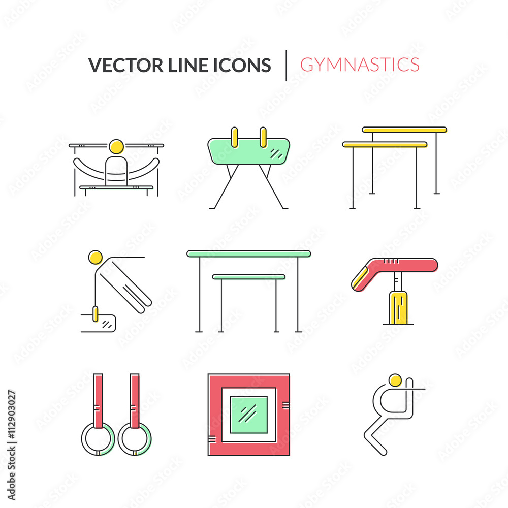 Set of Gymnastics Icons Set of Gymnastics Icons
