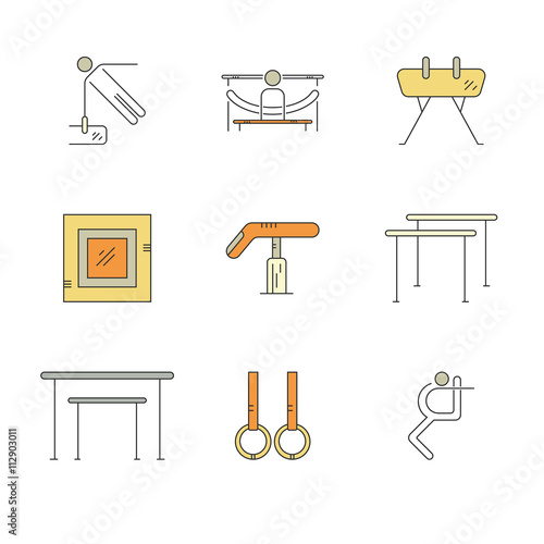 Icons with Gymnastics Symbols