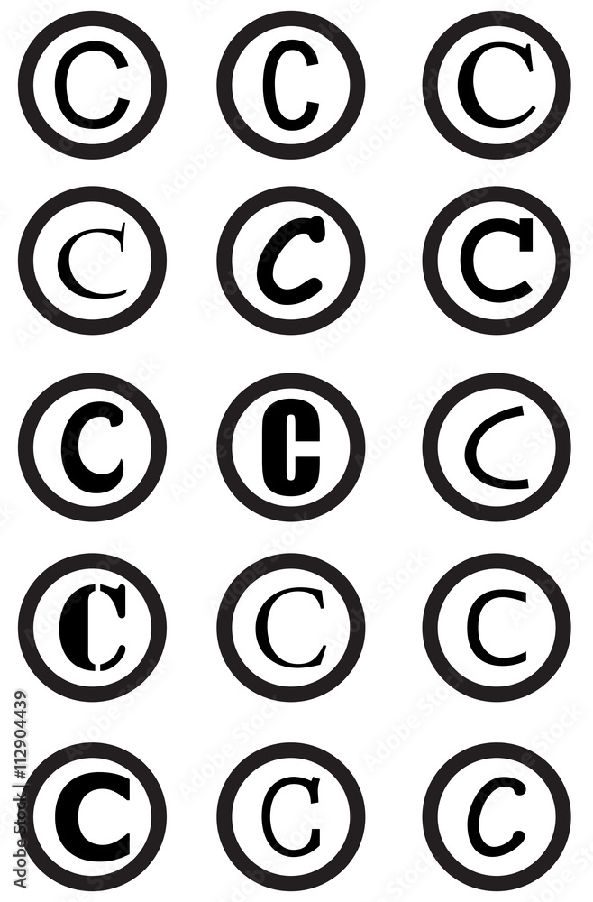 copyright icon set copyright icon set