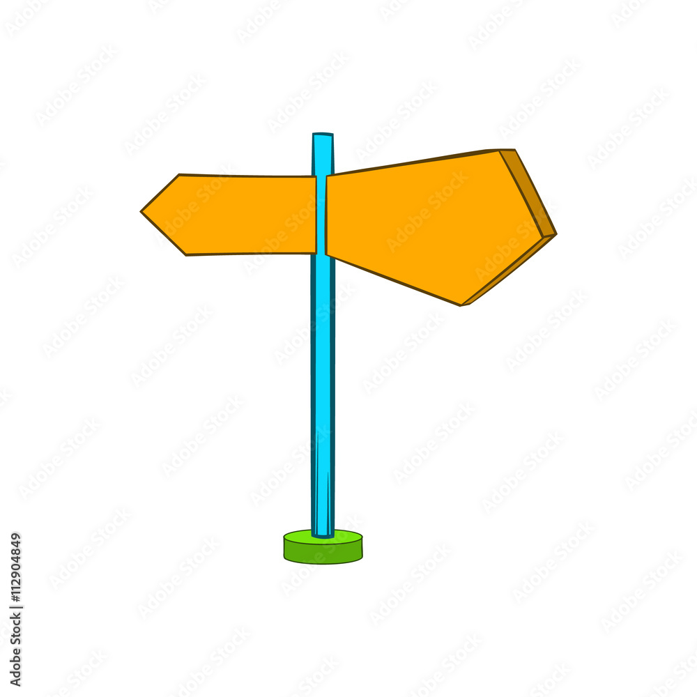 Direction signs icon in cartoon style Direction signs icon in cartoon style