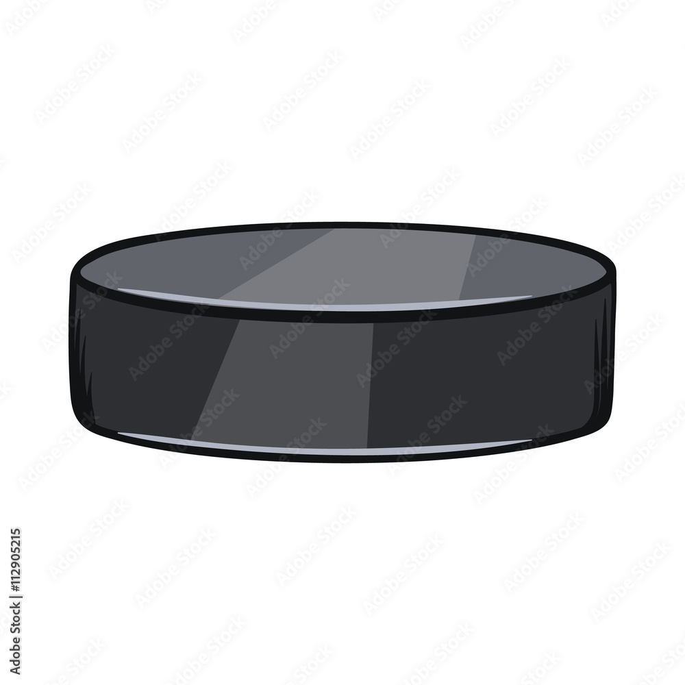 Hockey puck icon, cartoon style Hockey puck icon, cartoon style