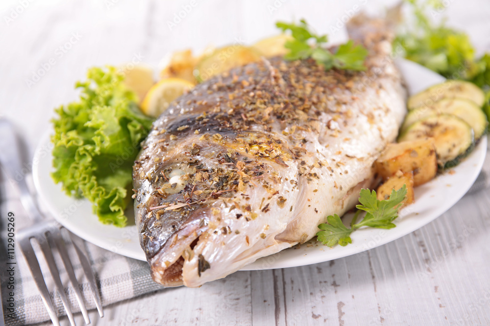 grilled fish and vegetable grilled fish and vegetable