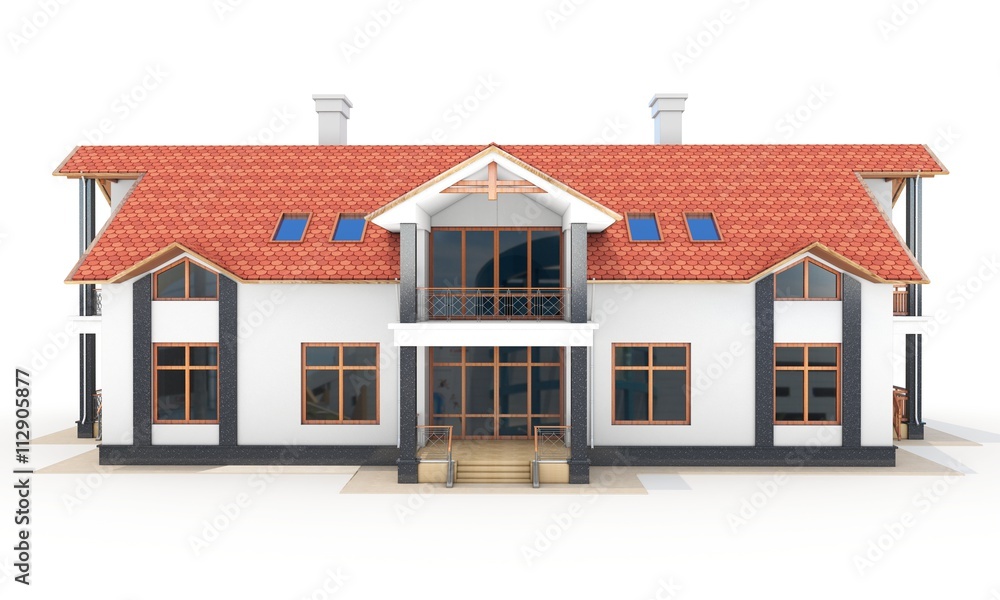 3d contemporary house, villa