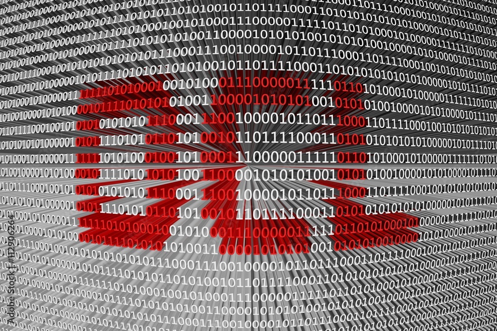 DCL in the form of binary code, 3D illustration DCL in the form of binary code, 3D illustration