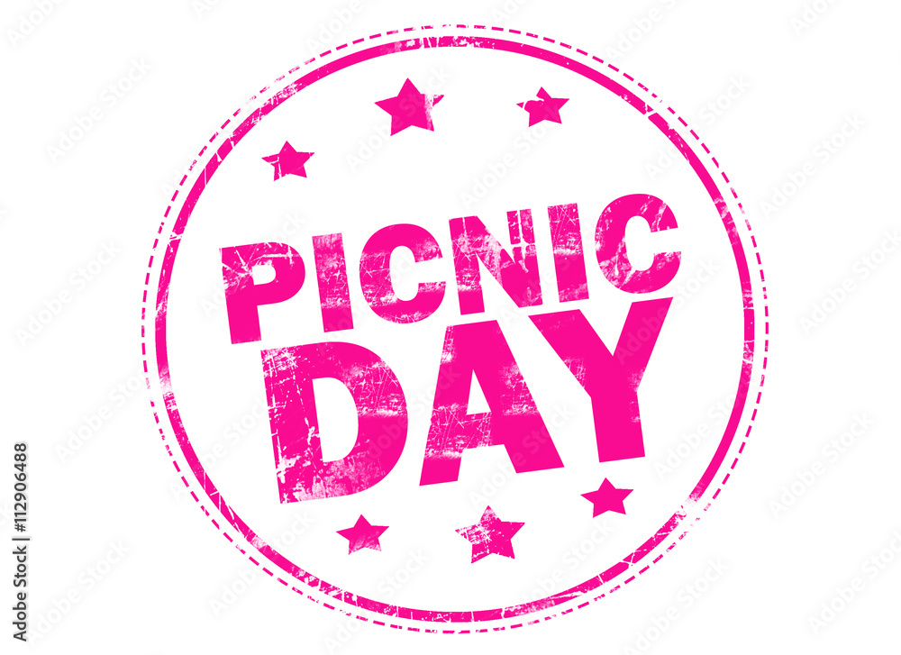Fototapeta premium Grunge rubber stamp with text - Picnic day