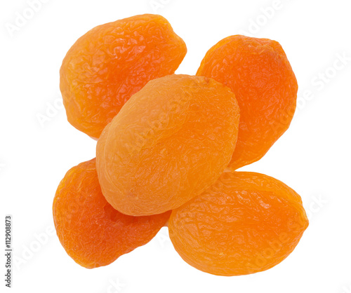 dried apricots on a white background