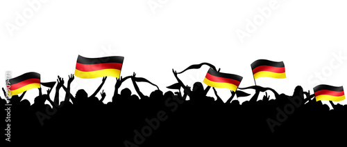 Fußballfans mit Deutscher Flagge