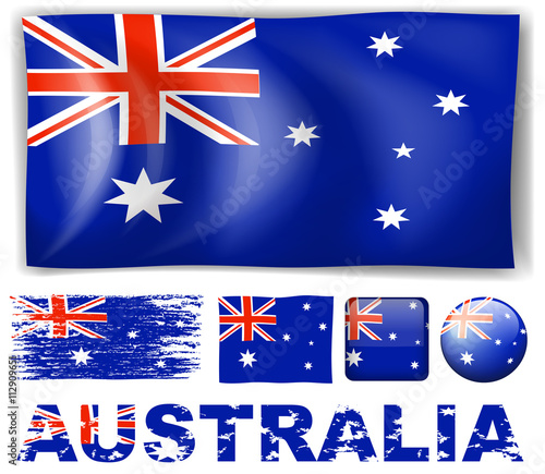 Australia flag in different designs
