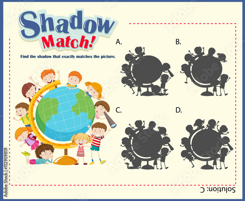Game template for shadow matching children