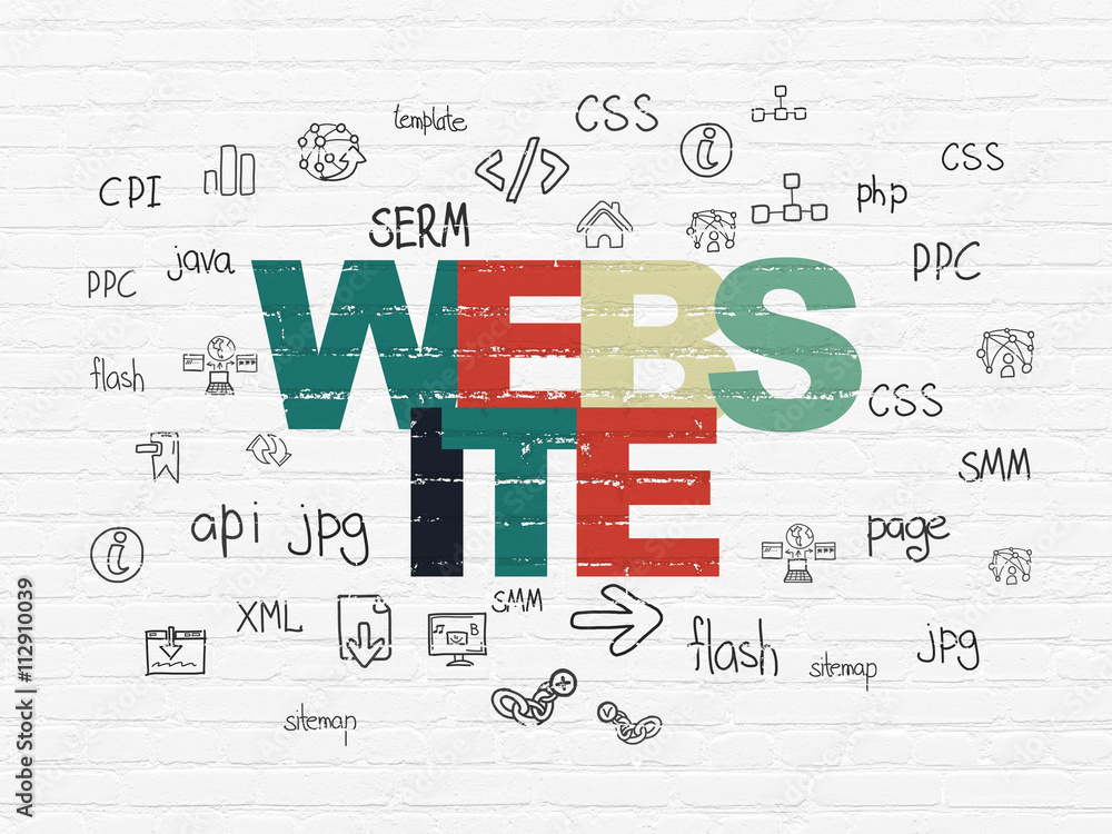 Obraz premium Web development concept: Website on wall background