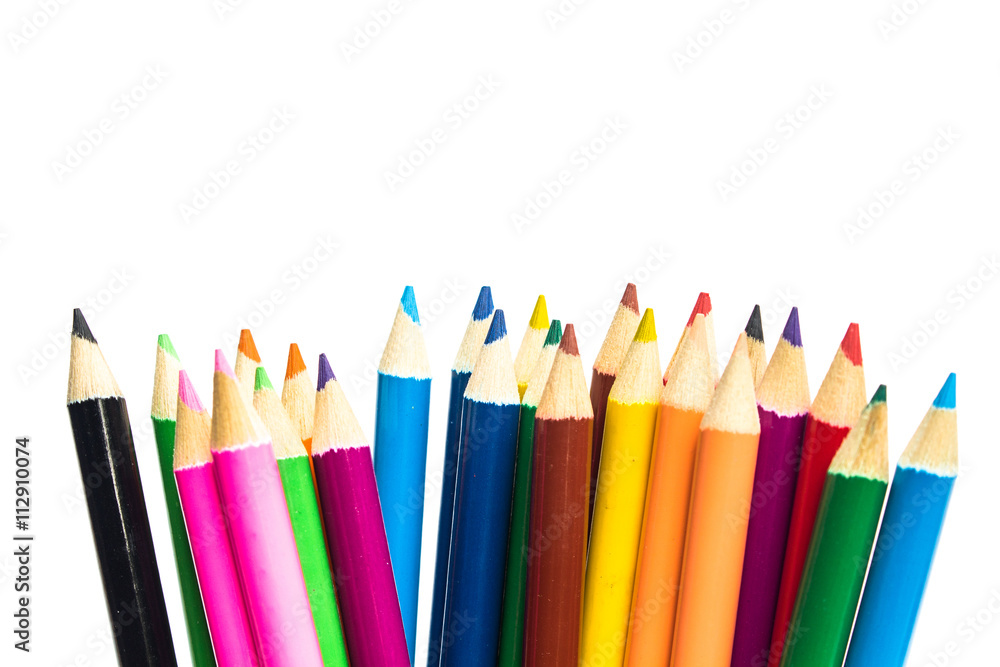Colour pencils isolated on white background Colour pencils isolated on white background