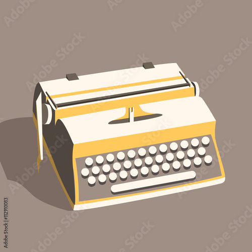 Vintage typewriter. Vector illustration. Isolated background
