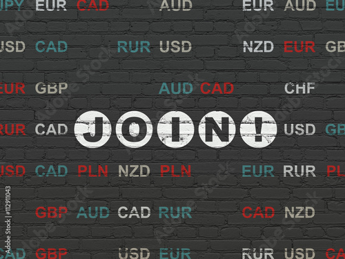 Finance concept: Join! on wall background