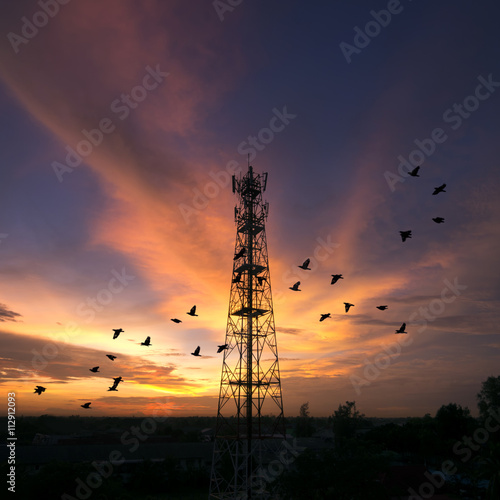 Silhouettes Telecommunication tower