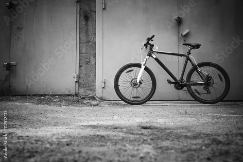 bicycle on wall background retro