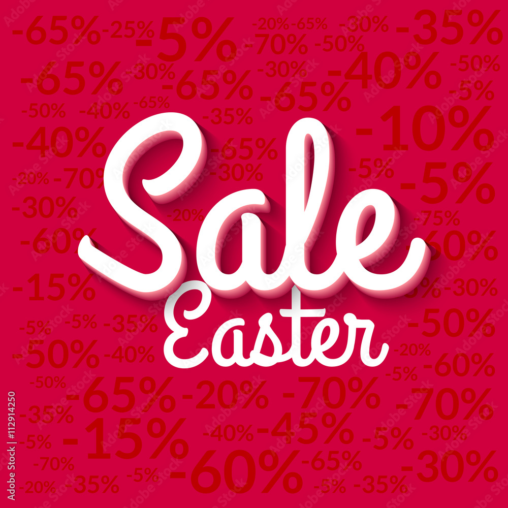 Easter Sale poster. Sale poster. Holiday sale background. Vector easter sale poster red eps 10