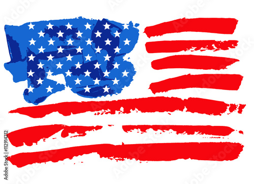 USA flag abstract hand drawn vector image