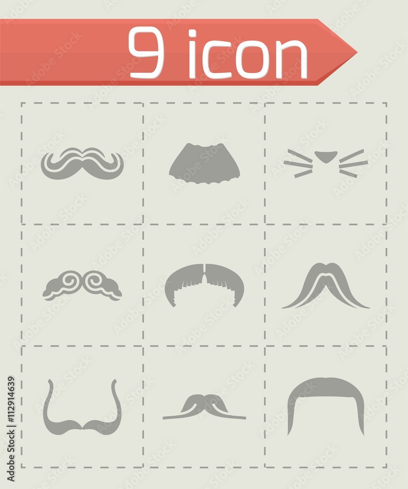 Vector Mustaches icon set