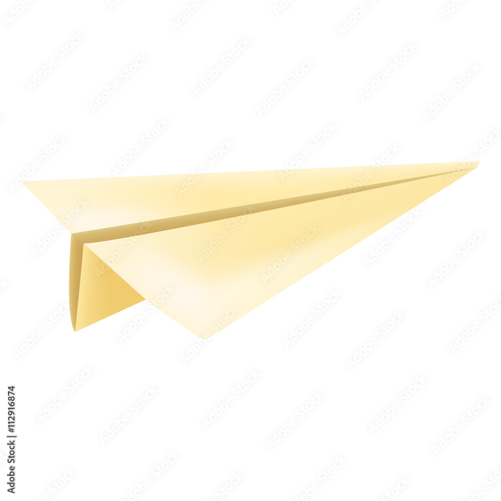 Vector Single Mesh Paper Origami Plane