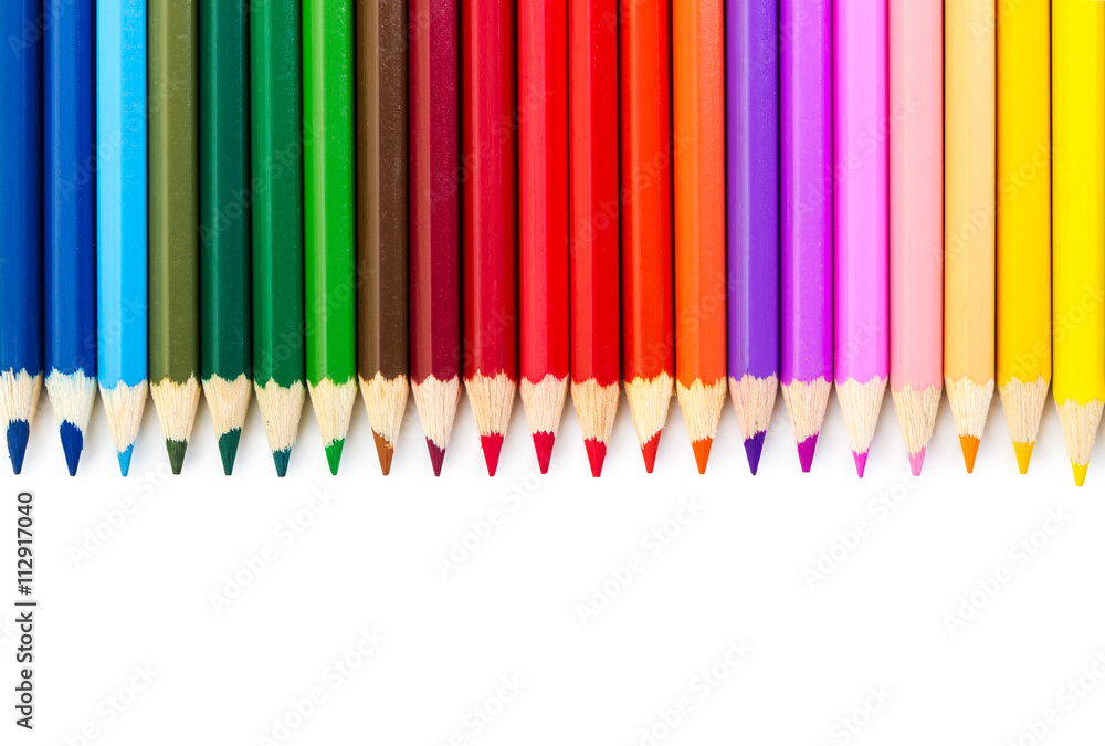 Colored pencils isolated on white background. Colored pencils isolated on white background.