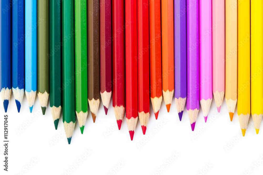 Colored pencils isolated on white background. Colored pencils isolated on white background.