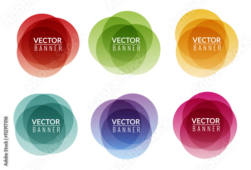 Set of colorful round abstract banners. Graphic banners design