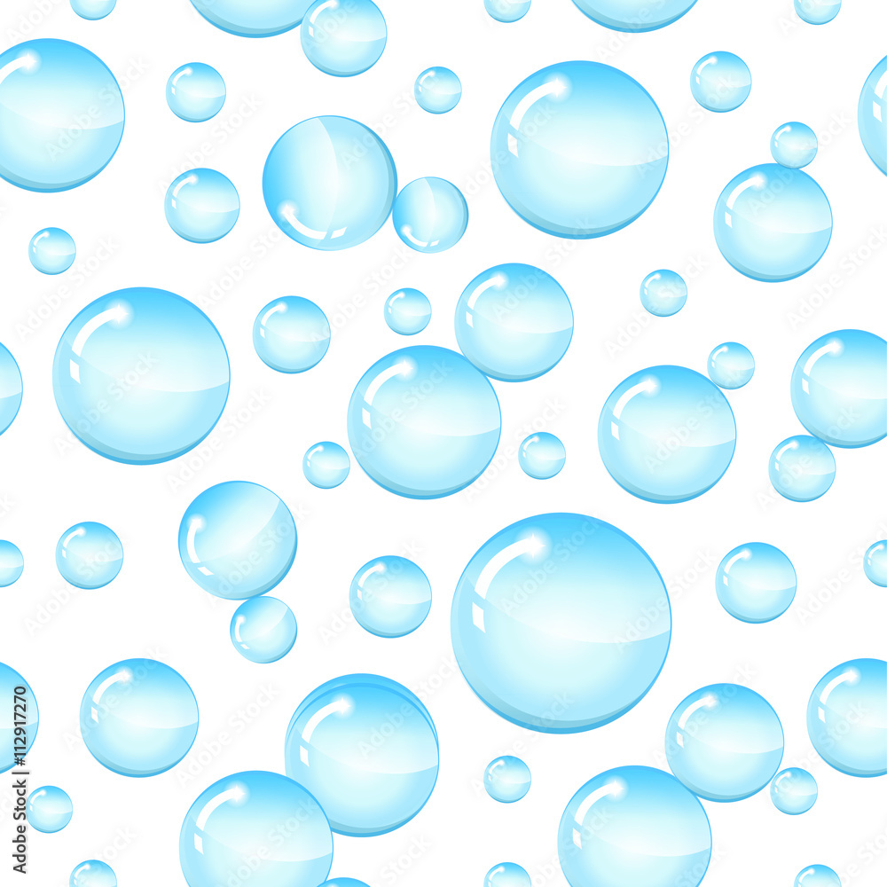 Soap bubbles seamless pattern. Bubbles in water seamless pattern ...