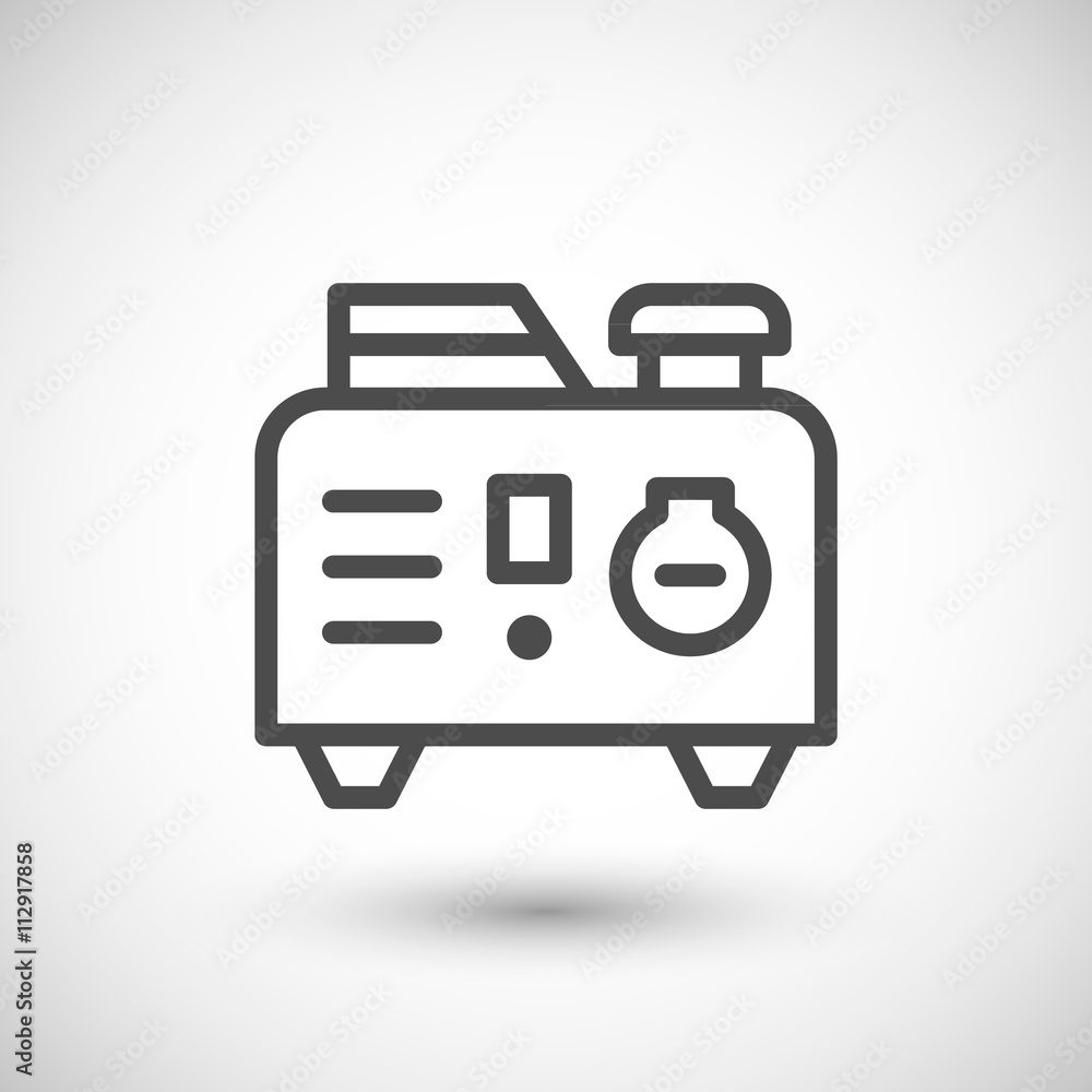 Portable electric generator line icon Portable electric generator line icon