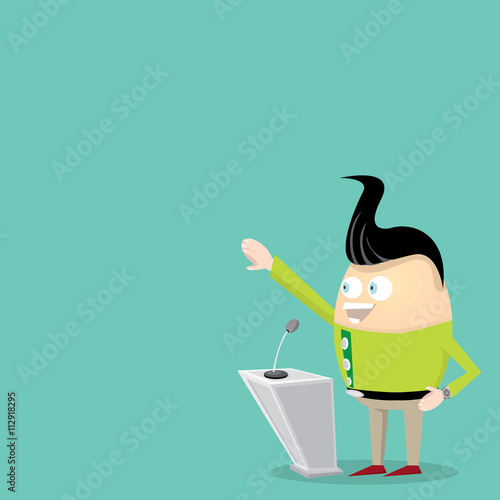 Speaker icon. Orator speaking from tribune