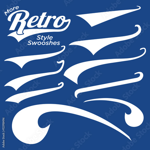 Photography Vector Swooshes, Swishes, Whooshes, and Swashes for Typography on Retro or Vinta