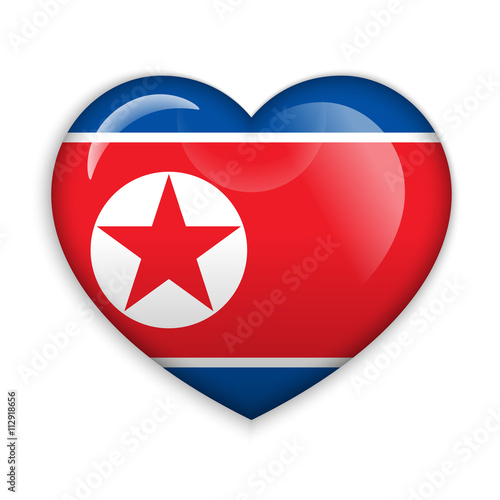 Free Download Love Korea North. Flag Heart Glossy Button - GFXLoad