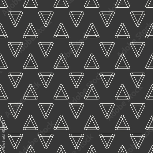 Geometric line monochrome abstract hipster seamless pattern with triangle. Wrapping paper. Scrapbook paper. Tiling. Vector illustration. Background. Graphic texture for your design  wallpaper.