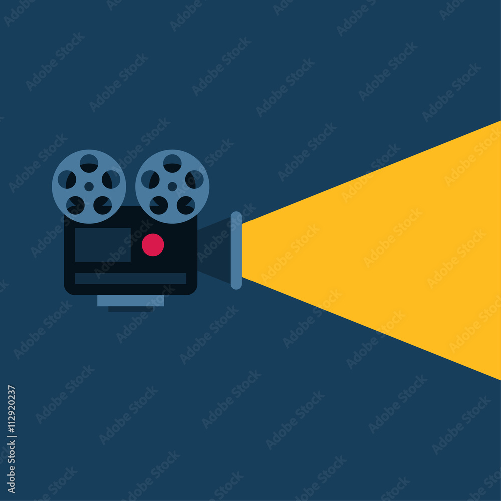 Movie Projector with Ray of Light. Flat Style Vector Illustration Movie Projector with Ray of Light. Flat Style Vector Illustration