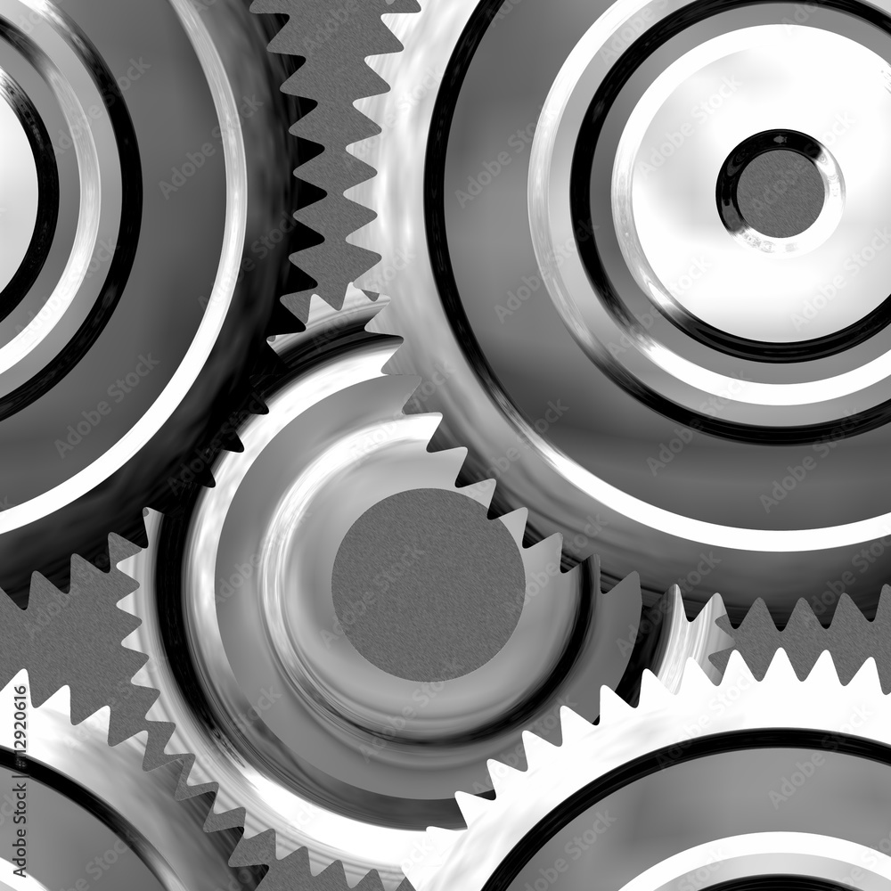 Silver sprockets on white background Silver sprockets on white background
