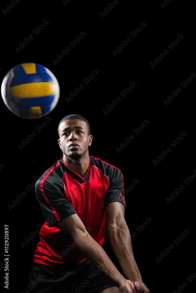 Sportsman playing a volleyball