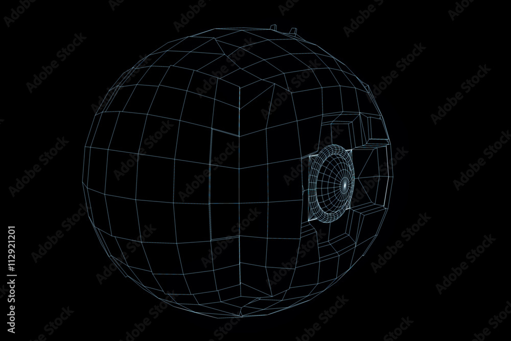 Fototapeta premium 3d Drone Wireframe Hologram in Motion. Nice 3D Rendering 