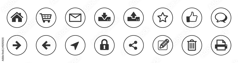 Web icon button set - obrazy, fototapety, plakaty 