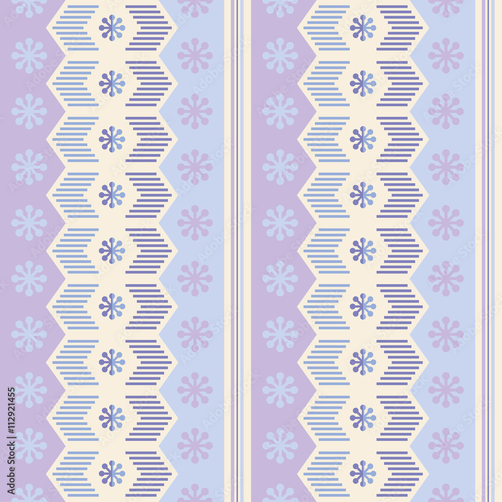 Ethnic boho seamless pattern with snowflakes. Print. Repeating background. Cloth design, wallpaper.