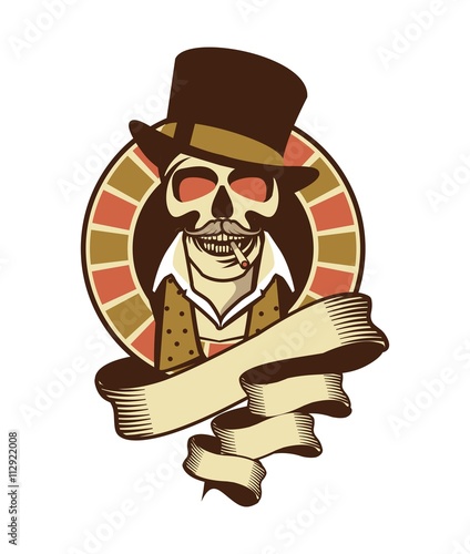 Casino retro logo on a white background
