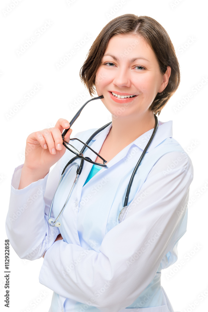 happy and beautiful woman Doctor isolated on white background happy and beautiful woman Doctor isolated on white background
