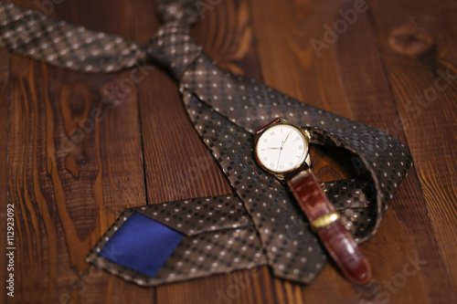 Flat lay shot of Men accessories. Still life. Business look.