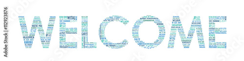 "WELCOME" Tag Cloud translated into many languages